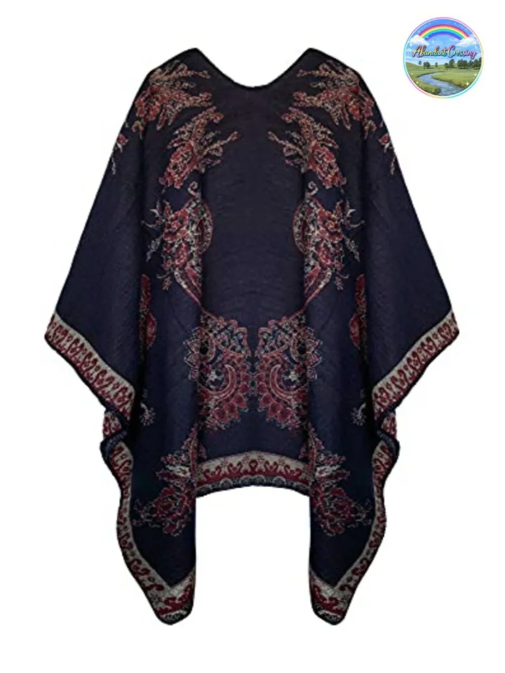 Women's Color Block Shawl Wrap Open Front Poncho Cape